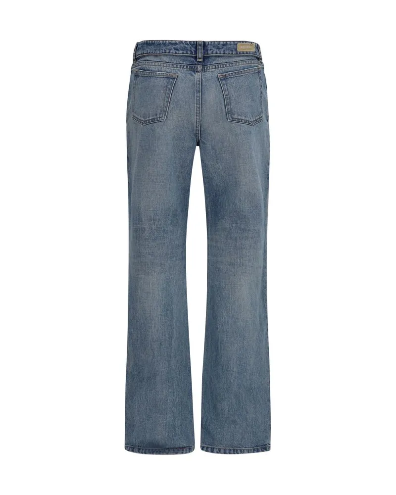 Alexander McQueen Women's Blue Cotton Straight-Leg Jeans Clothing Blue