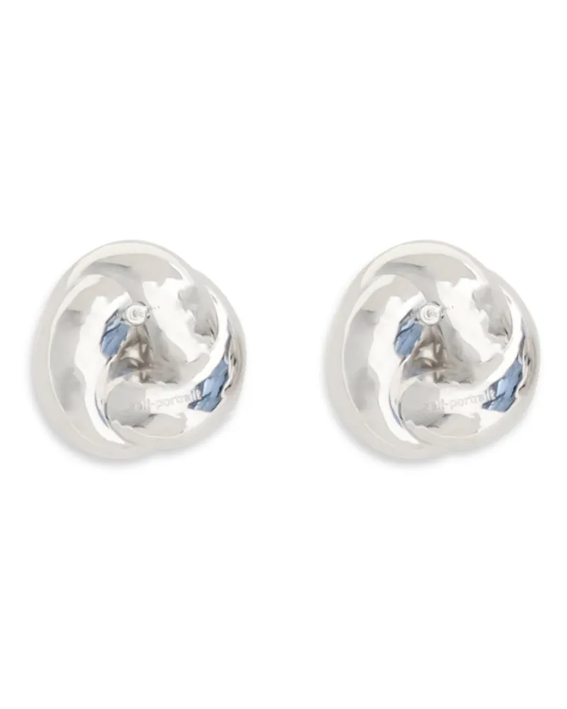 Self-Portrait Sculptural Knot Earrings — Silver Silver
