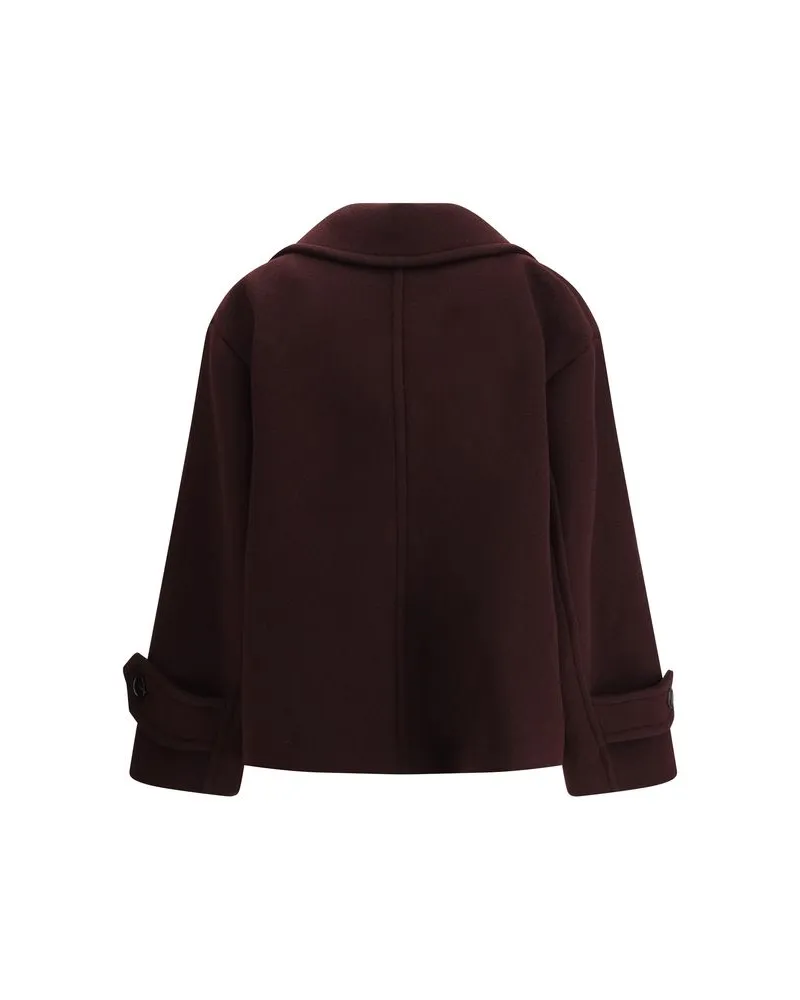 Chloé Women Bordeaux Fleece Wool Coat Clothing Bordeaux