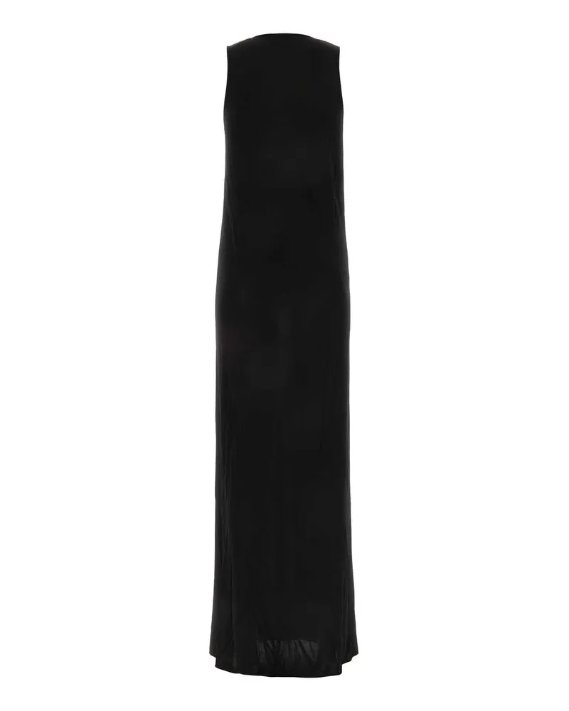 Saint Laurent Women's Black Viscose Long Dress Noir Exterior: Abiti Lunghi Black