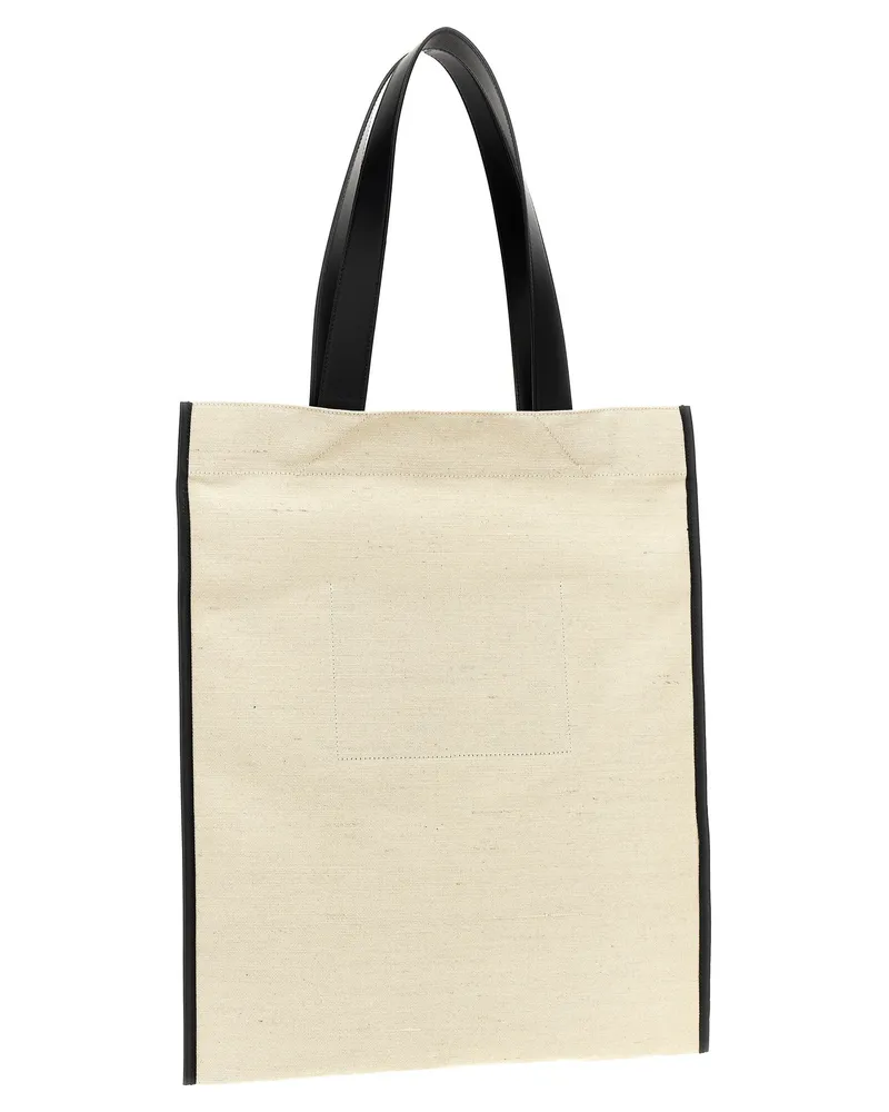 Jil Sander Men's Bicolor Cotton Tote Bag Beige