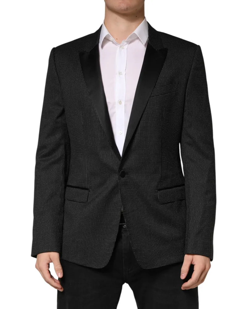 Dolce & Gabbana Men's Black Fantasy Single Breasted Jacket Blazer Clothing Black