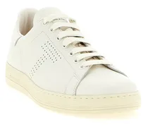 Men's White Leather Low Top Sneakers