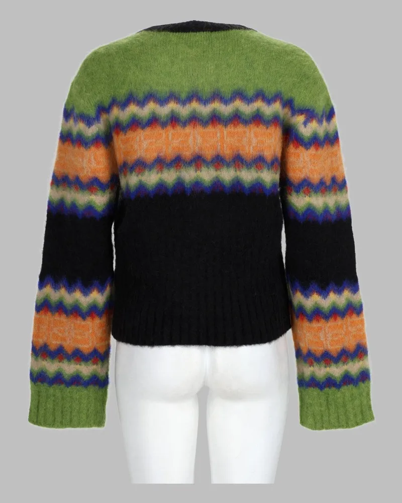 Ganni Alpaca Fair Isle Sweater — Multicolor Multicolor