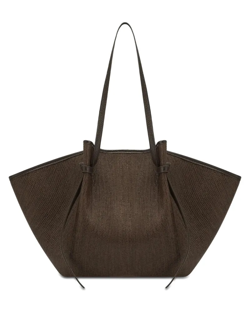 YUZEFI Women's Shoulder Bag Mochi Raffia Brown Nylon Brown