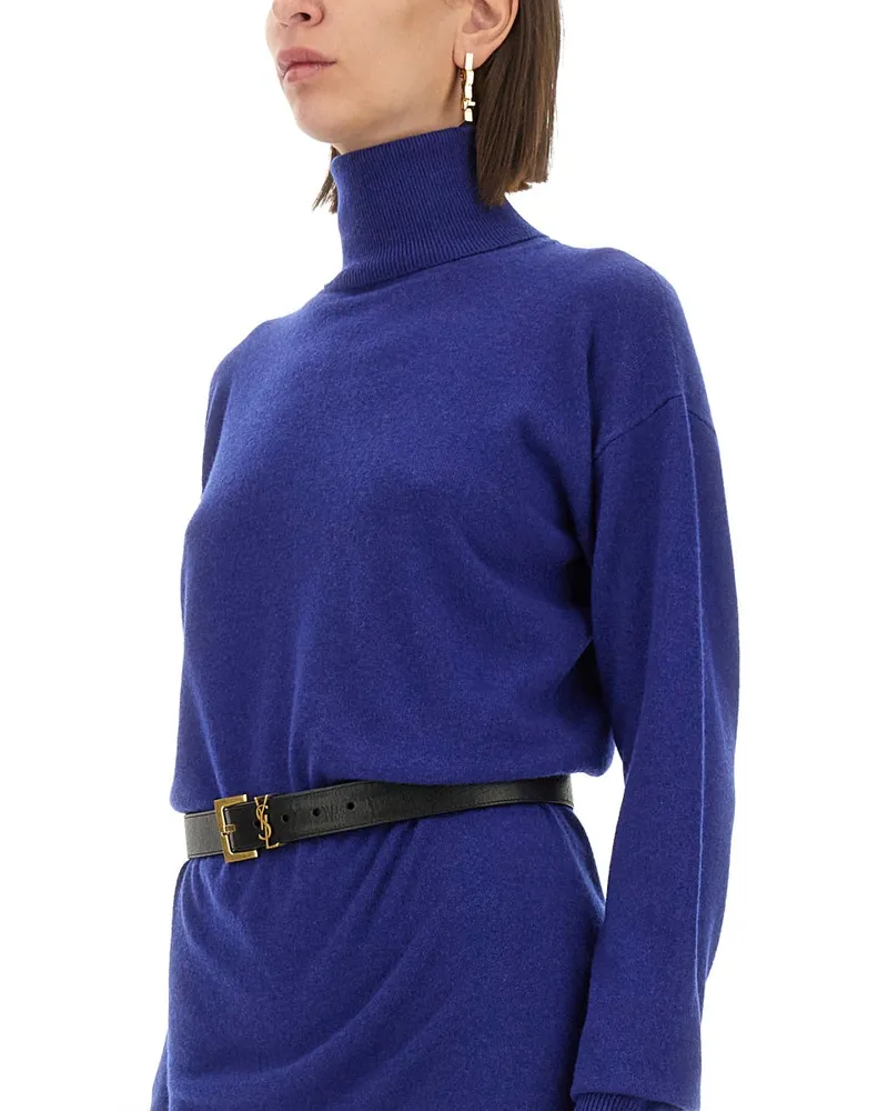Saint Laurent Cashmere and Silk Pullover — Blue Blue
