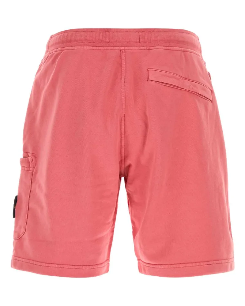 Stone Island Men's Dark Pink Cotton Bermuda Shorts Exterior Pink