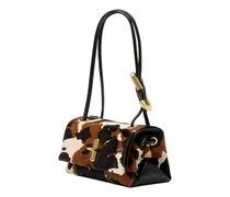 Women's Patchwork Calf Hair Shoulder Bag Multicolor Calfskin