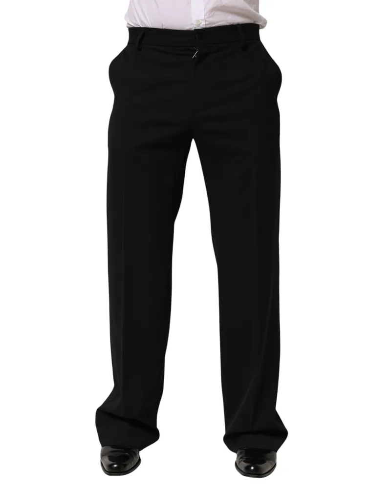 Dolce & Gabbana Men's Pure Wool Formal Trousers Black Black