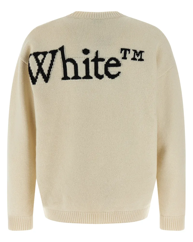 OFF-WHITE Women's Bicolor Wool Cardigan Clothing Beige