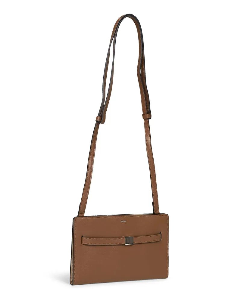 Totême Women's Belted Crossbody Bag Tiramisu Brown Calf Leather Brown