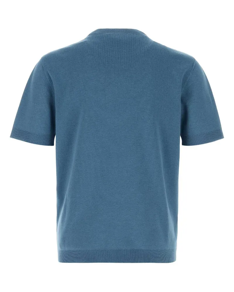 Gucci Men's Air Force Silk Blend Sweater Dustybluebellmix Cotton Maglieria Blue