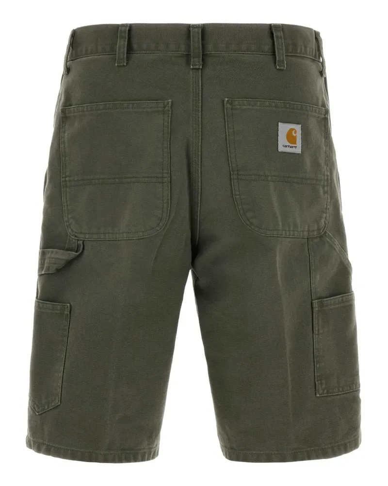 Carhartt WIP Men's Army Green Cotton Single Knee Shorts Leafstonecanvas Exterior Green