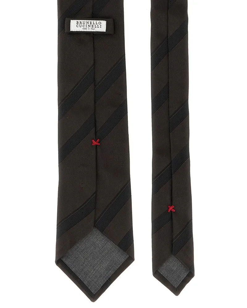 Brunello Cucinelli Men's Brown Silk Tie Brown