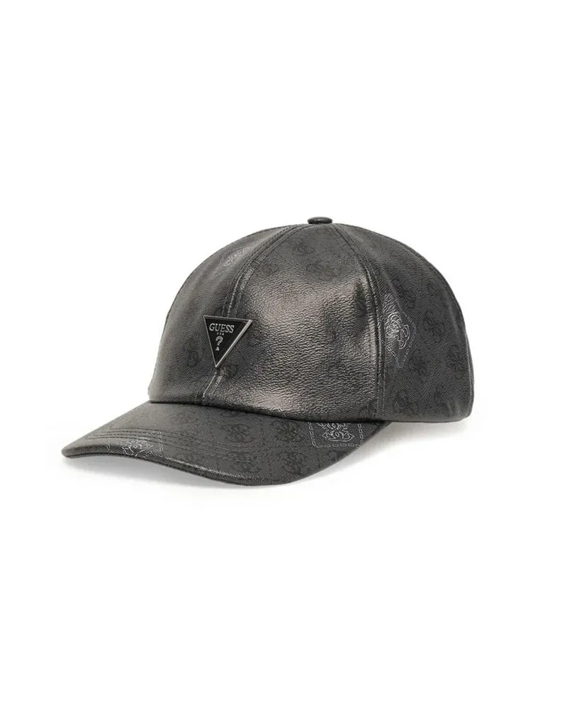 Guess Men's Baseball Cap Black-White Polyester Accessories - Caps Black/white Black
