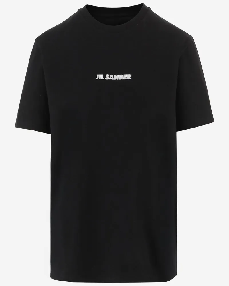 Jil Sander Women's Cotton T-Shirt With Logo Black T-Shirts & Jerseys Black