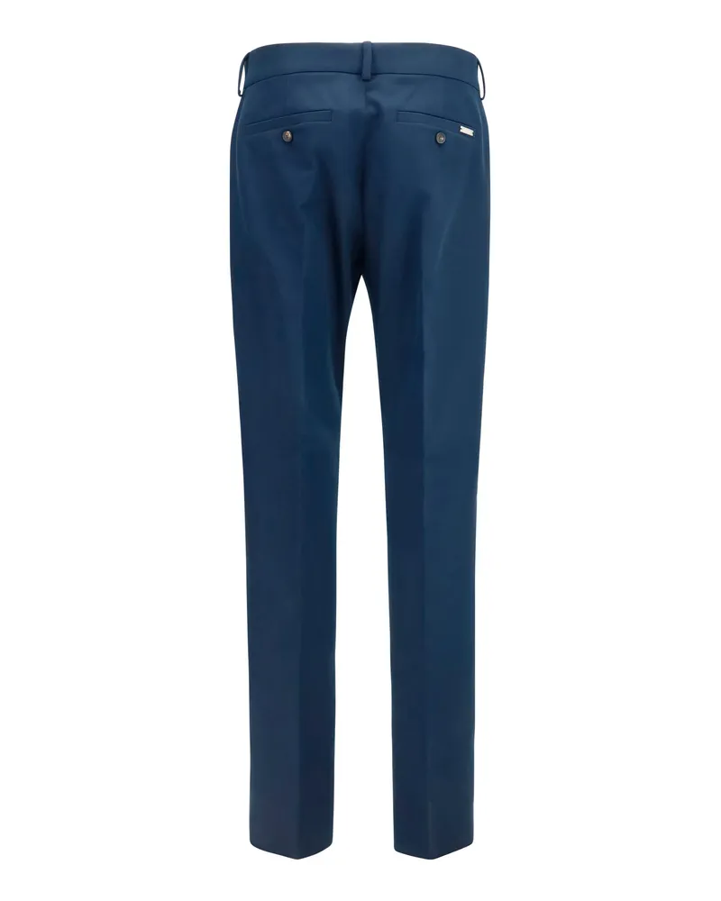 Ferragamo Men's Cotton And Cashmere Chinos Pants New Navy Cotton; Kashmir-Capra Hircus Kashmir/capra Trousers Navy