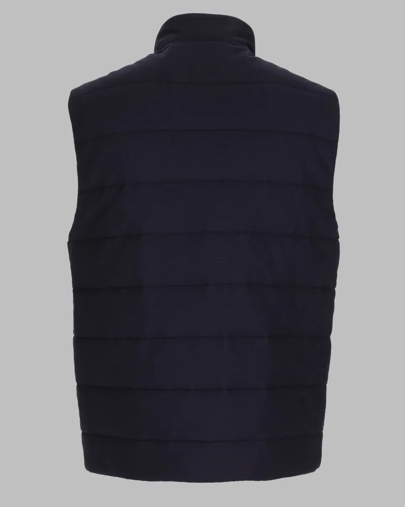 Fay Quilted Technical Jersey Vest — Blue Blue