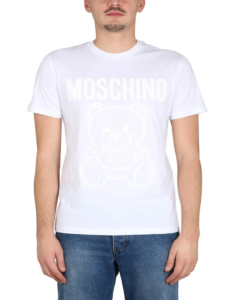 Moschino Teddy Bear Organic Jersey T-Shirt — White White