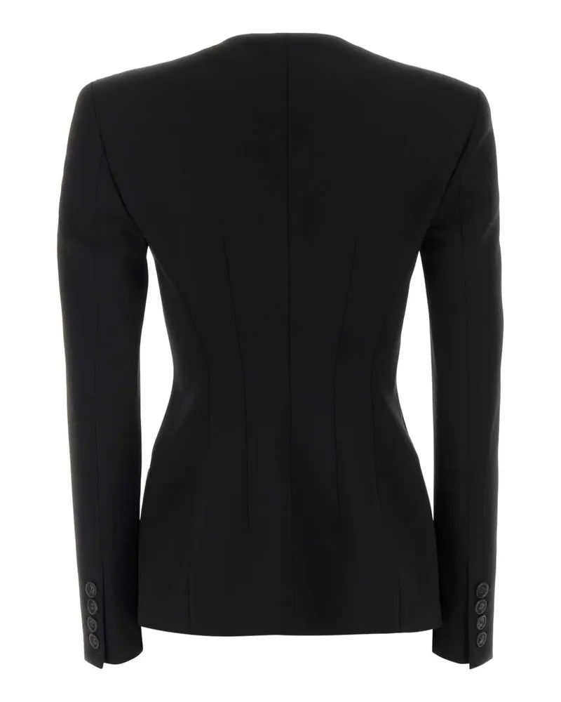 ANDAMANE Women's Black Stretch Gabardine Melanie Blazer Giacche E Gilet Jacket Black