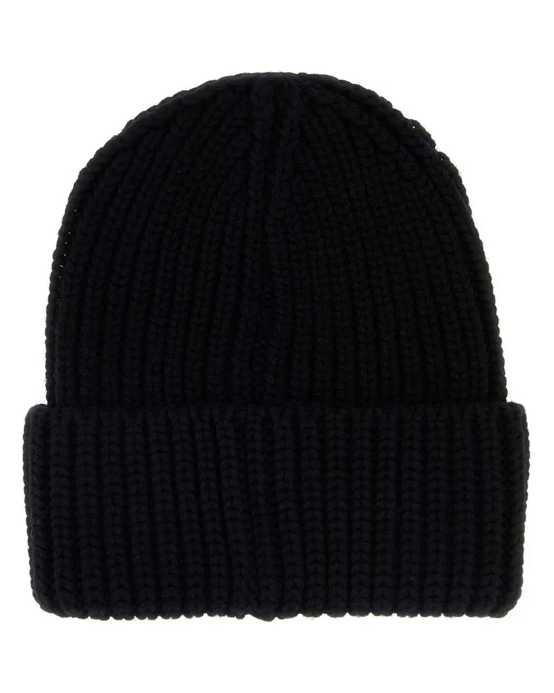 Saint Laurent BONNET Ribbed Wool Beanie — Black Black