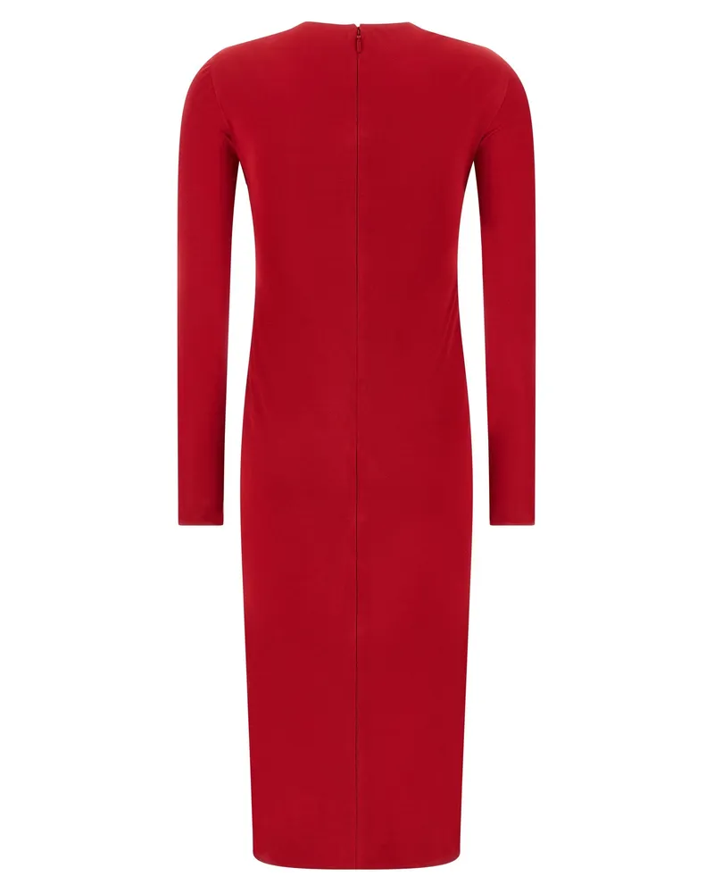 Versace Safety Pin Embellished Dress — Red Red