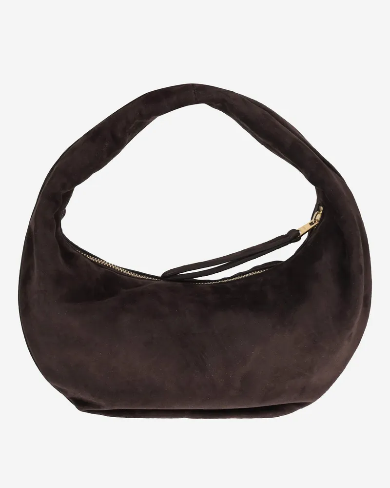 KHAITE Augusta Calfskin Leather Shoulder Bag — Black Black