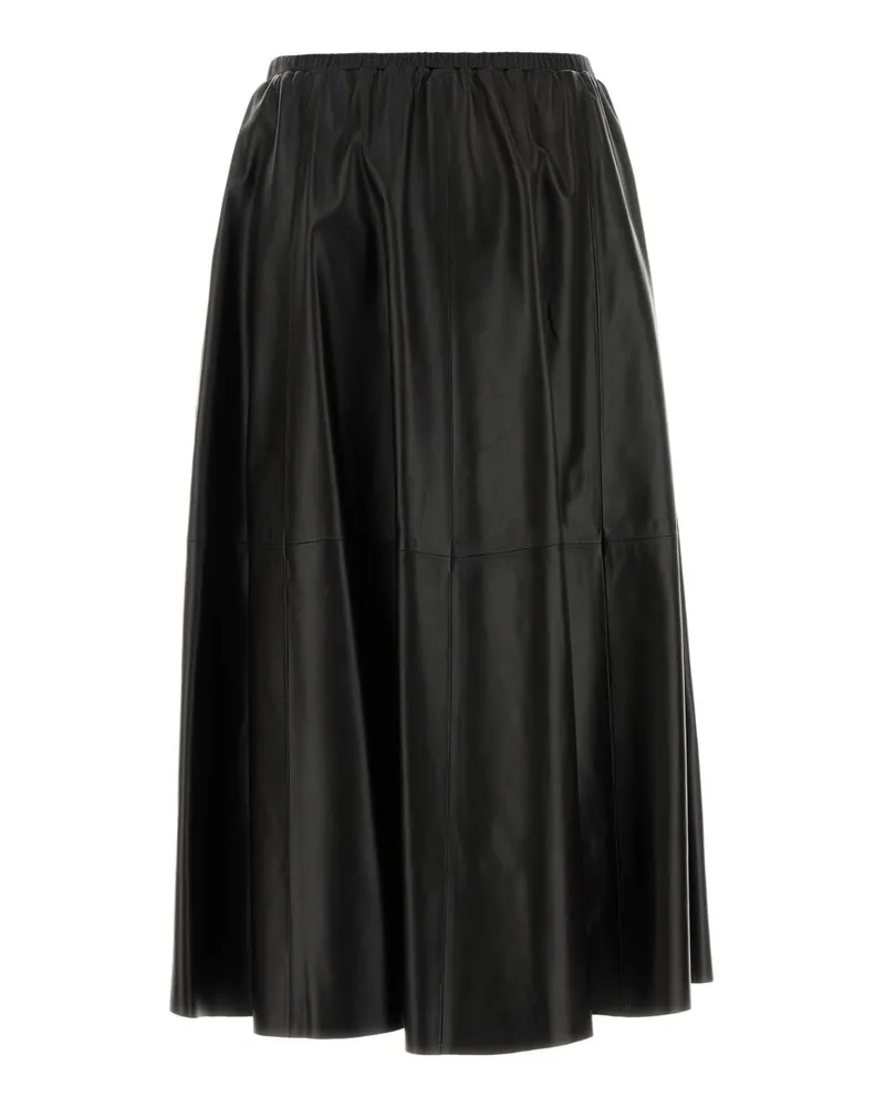 Alberta Ferretti Pelle Skirt — Black Black