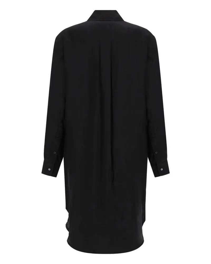 J.W.Anderson Tuxedo Drape Silk Midi Dress — Black Black