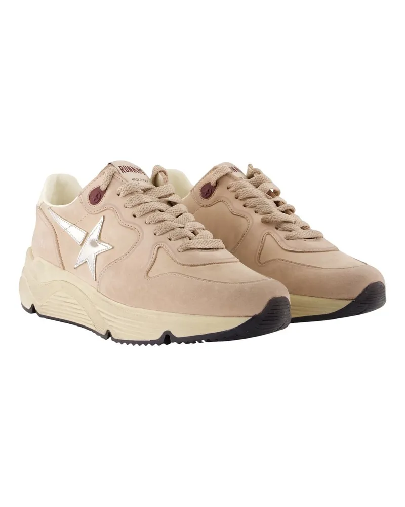 Golden Goose Women's Running Sneakers -  Leather Pink Calfskin Shoes Beige Beige