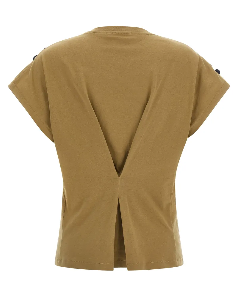 NUDE Sequin-Embellished T-Shirt — Camel Camel