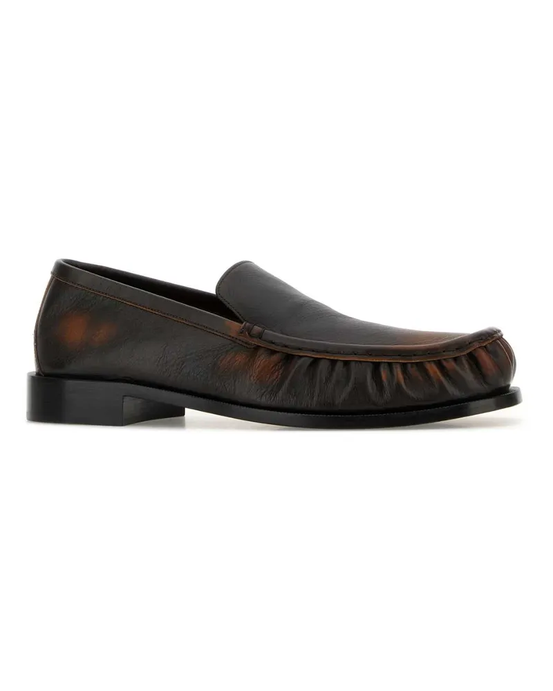 Dries van Noten Men's Brown Leather Loafers Tan Sneaker Brown