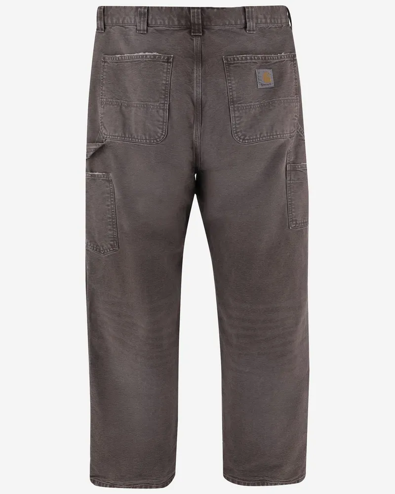 Carhartt WIP Men's Pants Og Double Knee Brown Denim Trousers Brown