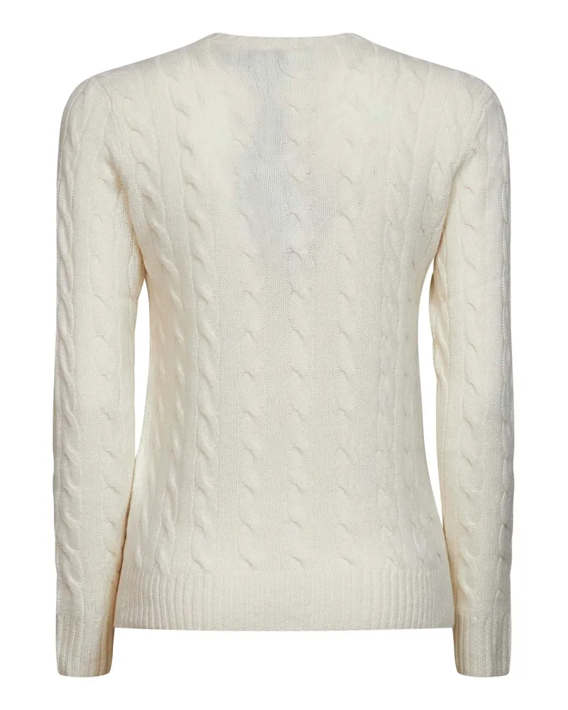 Ralph Lauren Women's Sweater Cable-Knit Wool-Cashmere Ivory White
