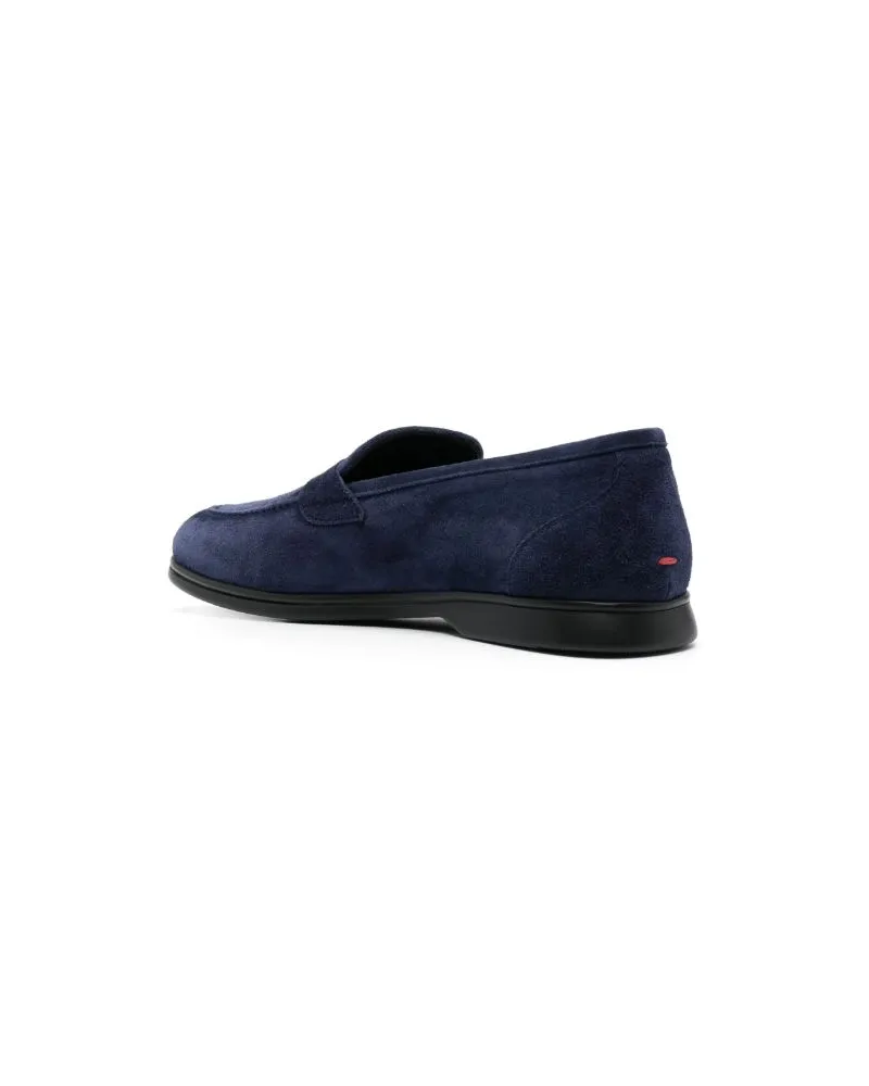 Kiton Men's Tonal-Stitching Almond-Toe Loafers Aw23 M Navy