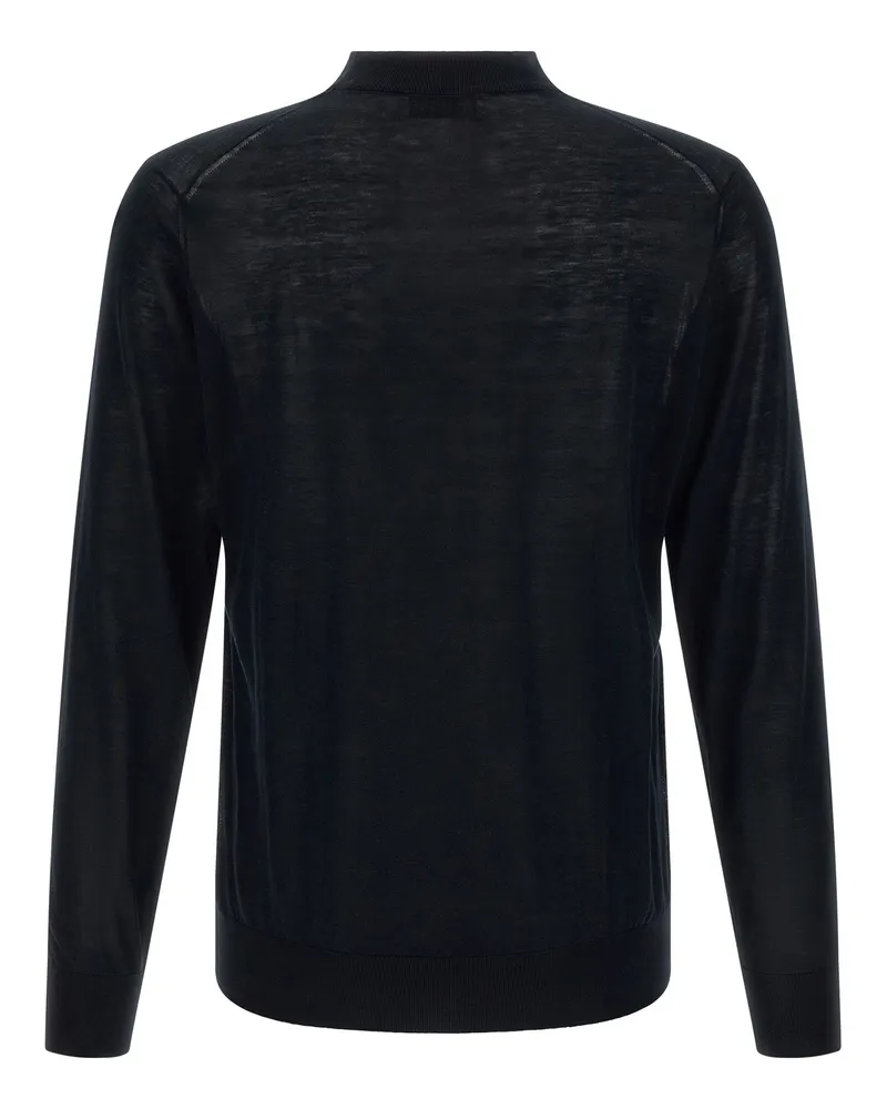 Brunello Cucinelli Men's Blue Silk Cardigan Clothing Black