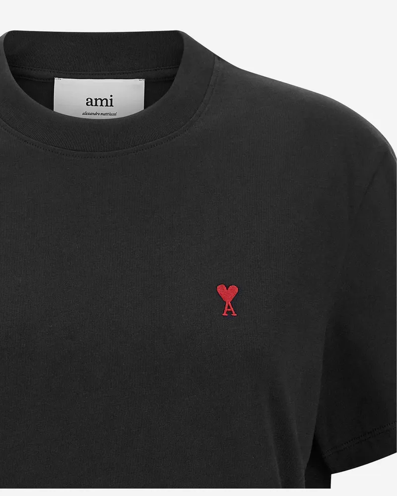 AMI Paris Men's Cotton T-Shirt Black T-Shirts And Polos Black
