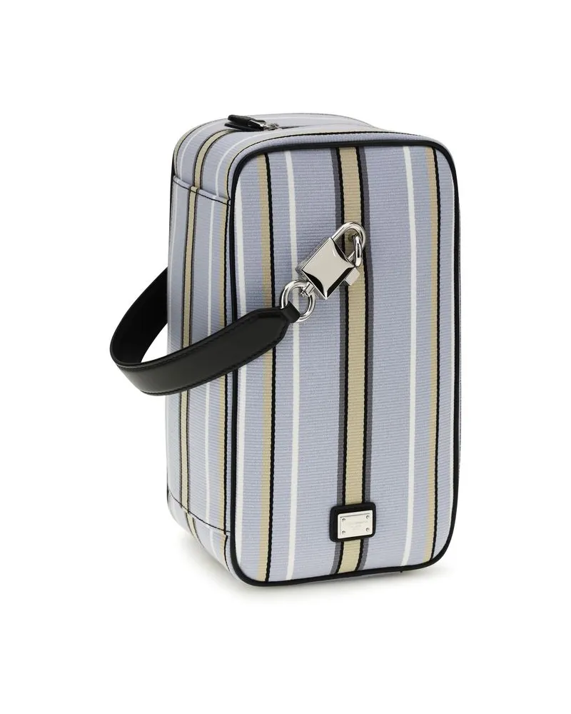 Dolce & Gabbana Men's Lock Clutch Blue Cotton Polyester Calf Blue