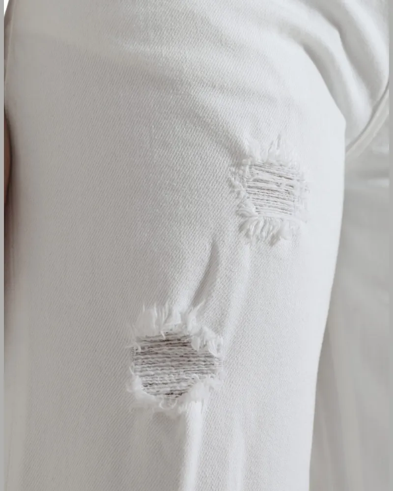 Dolce & Gabbana Women's Wide Leg White Cotton Cropped Denim Jeans Elastane Clothing White