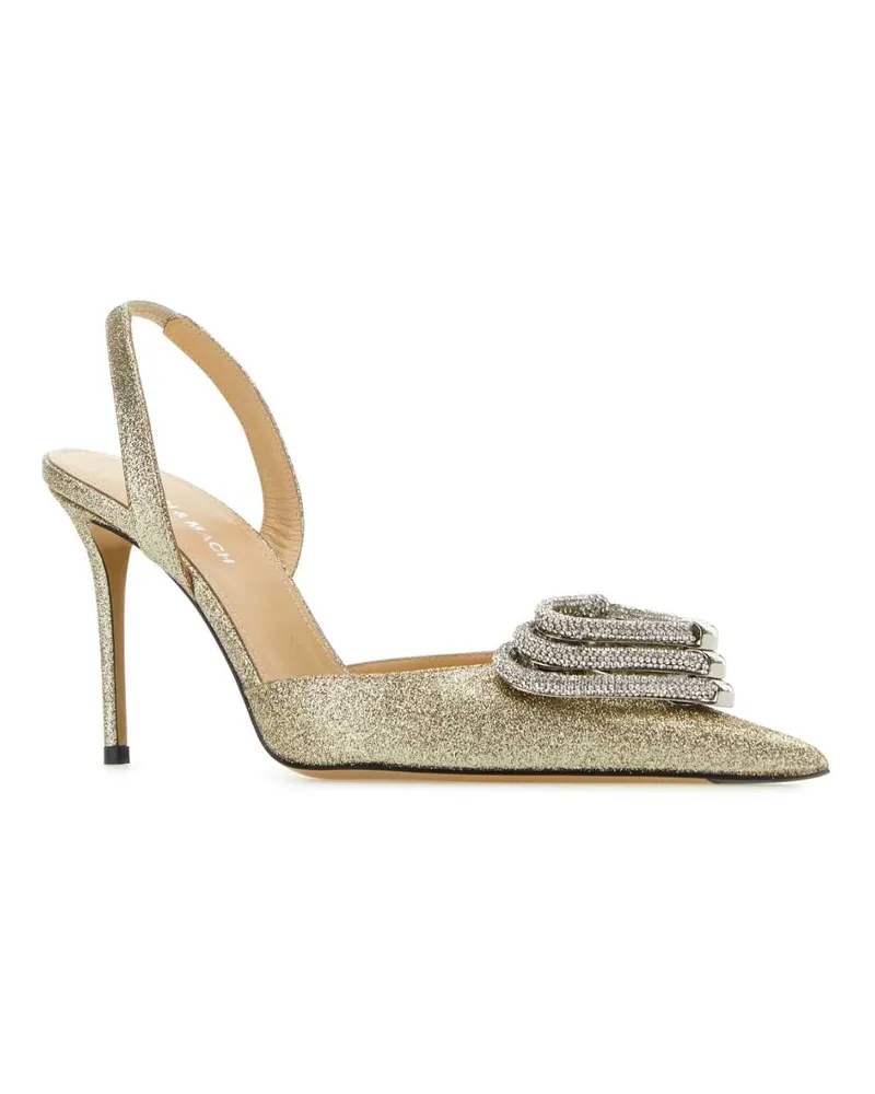 Mach & Mach Women's Platinum Fabric Pumps Champagne Scarpe Con Tacco Gold