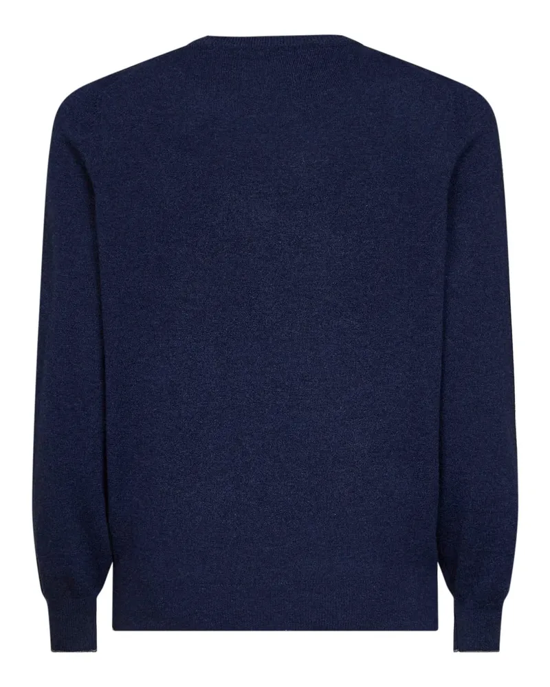 Brunello Cucinelli Men's Cashmere Crewneck Sweater Blue Blue