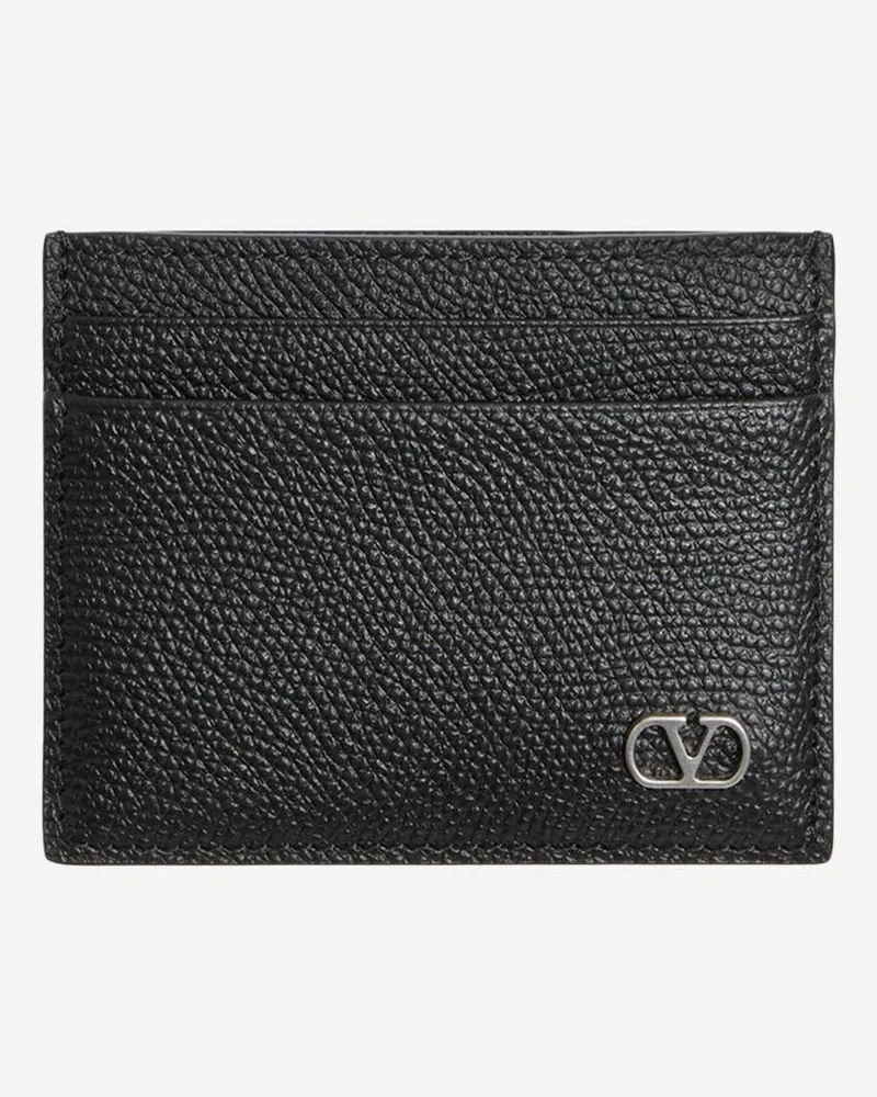 Valentino Garavani Men's Leather Card Holder Black Wallets & Cardholders Black