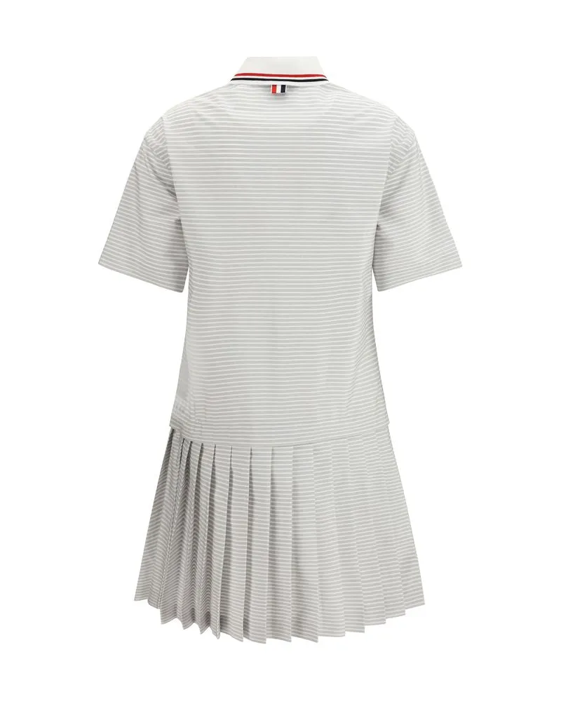Thom Browne Women Gray Cotton Casual Dress Gray