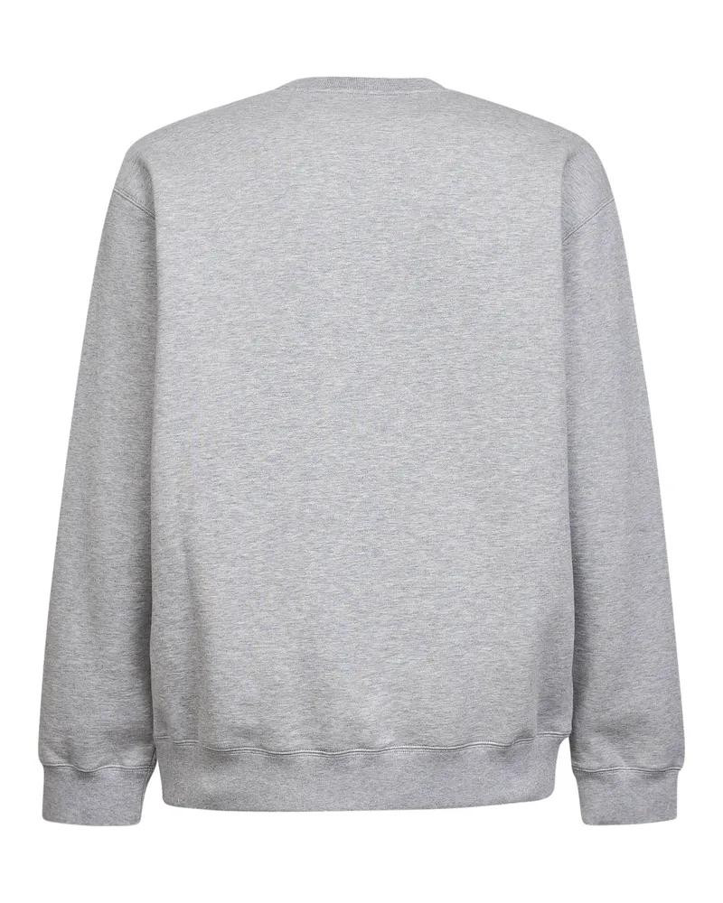 Gucci Web-Stripe Horsebit Embroidery Sweatshirt — Gray Gray