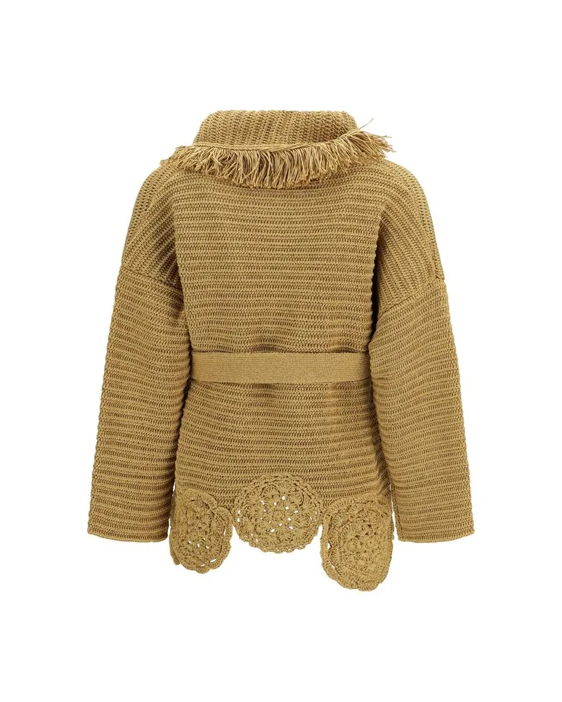 Alanui Women's Gold Polyester Cardigan Clothing Gold