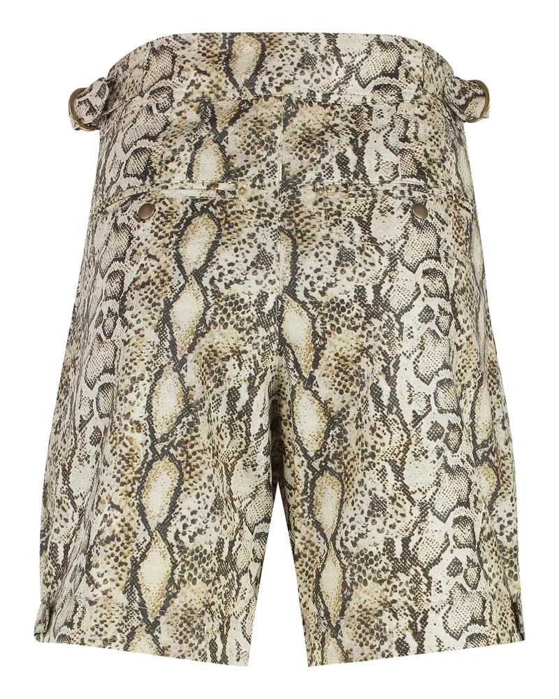 Isabel Marant Women's Bermuda Shorts Felize Snake Print Multicolour Viscose Multicolor