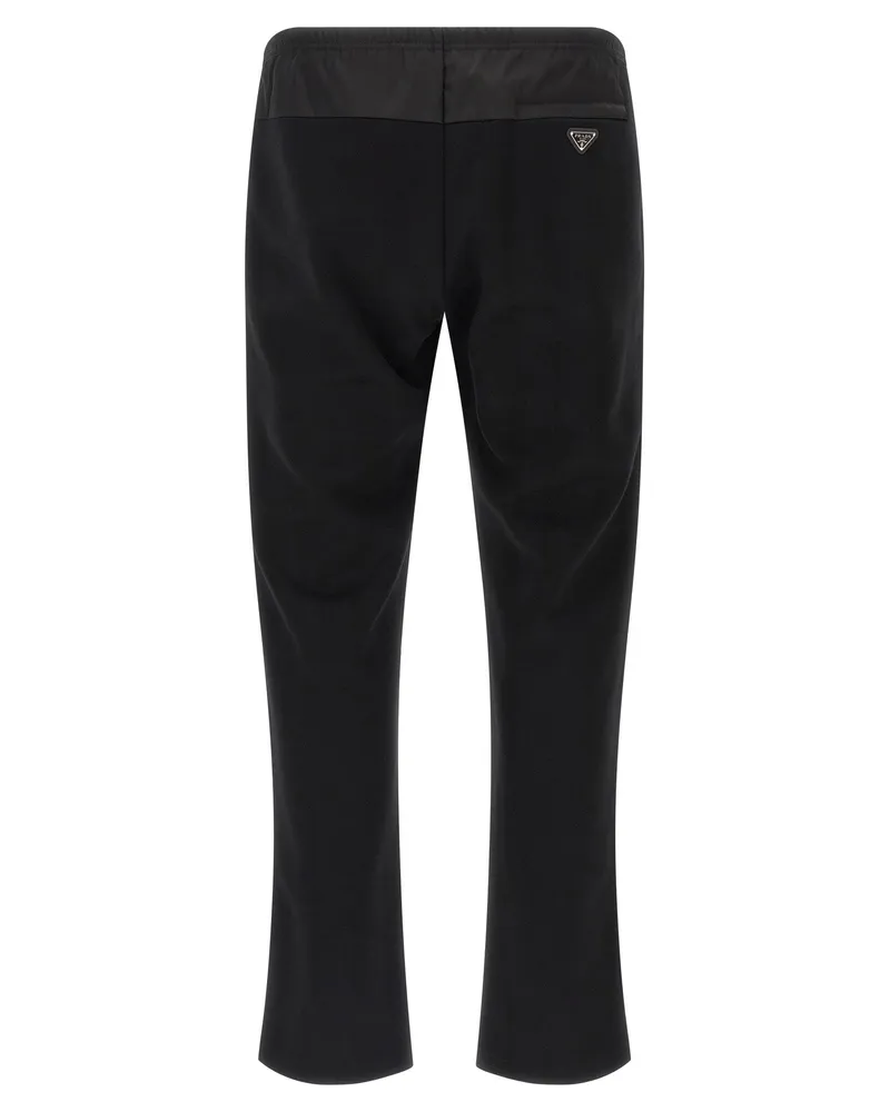 Prada Re-Nylon Band Joggers — Black Black