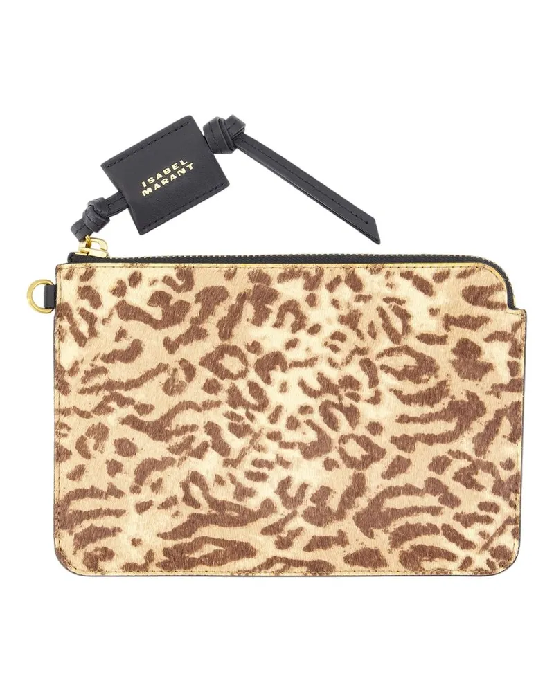 Isabel Marant Calfskin Leather Pouch — Brown Brown