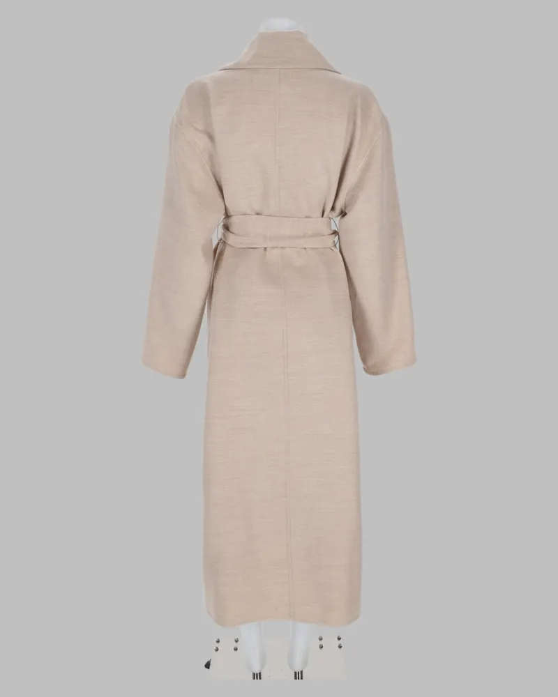 Fabiana Filippi Belted Virgin Wool Coat — Beige Beige