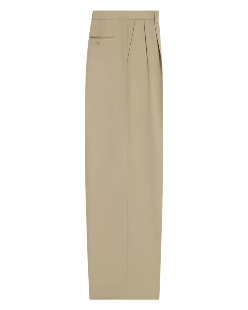 Celine Cotton and Virgin Wool Trousers — Beige Beige